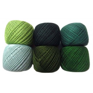 LOT 10 SHADES of GREEN 6 Ply Strand Cotton Thread Yarn Cross Stitch Embroidery
